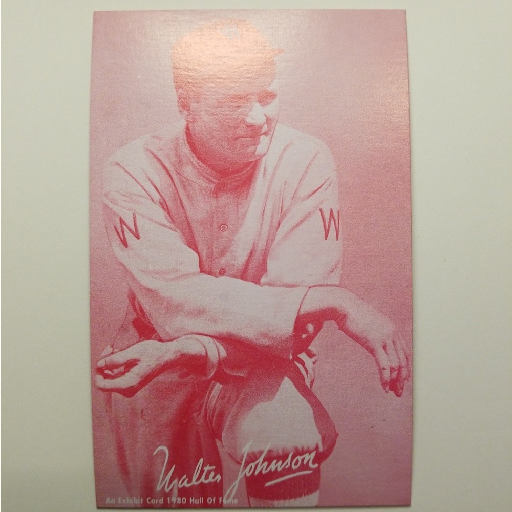 1980 AN EXHIBIT HALL OF FAME REPRINT WALTER JOHNSON RED !